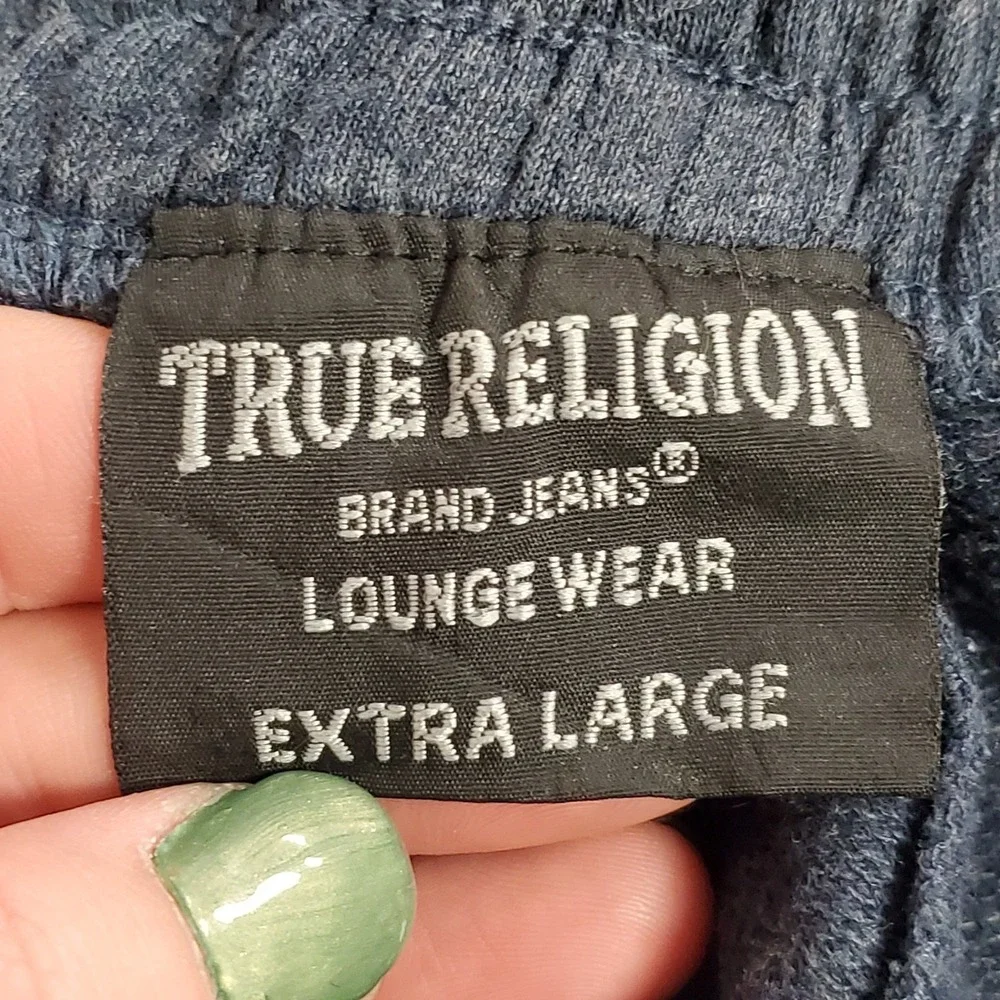 True Religion Mens‎ Spellout Joggers Size XL Gray Athleisure Workout Gym Fitness